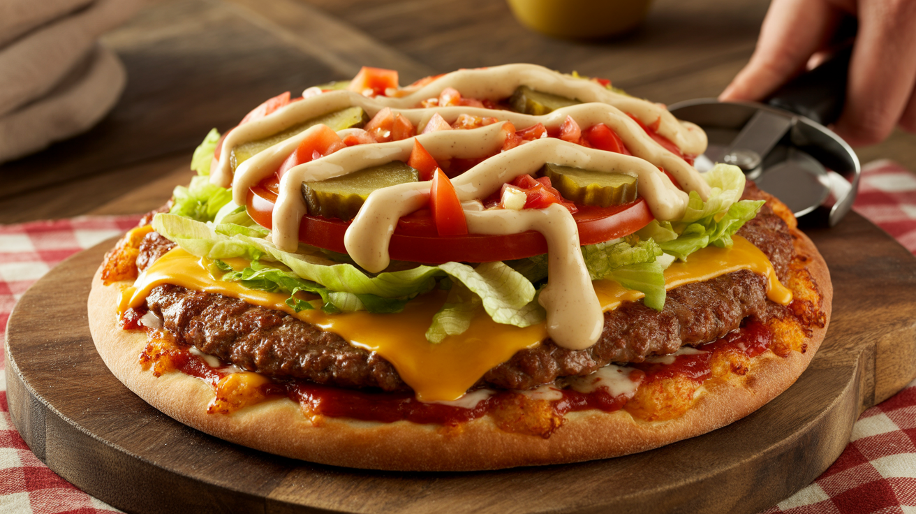 Big Mac Pizza Recipe | Homemade Cheeseburger Pizza with Special Sauce Big Mac Pizza Recipe | Homemade Cheeseburger Pizza with Special Sauce