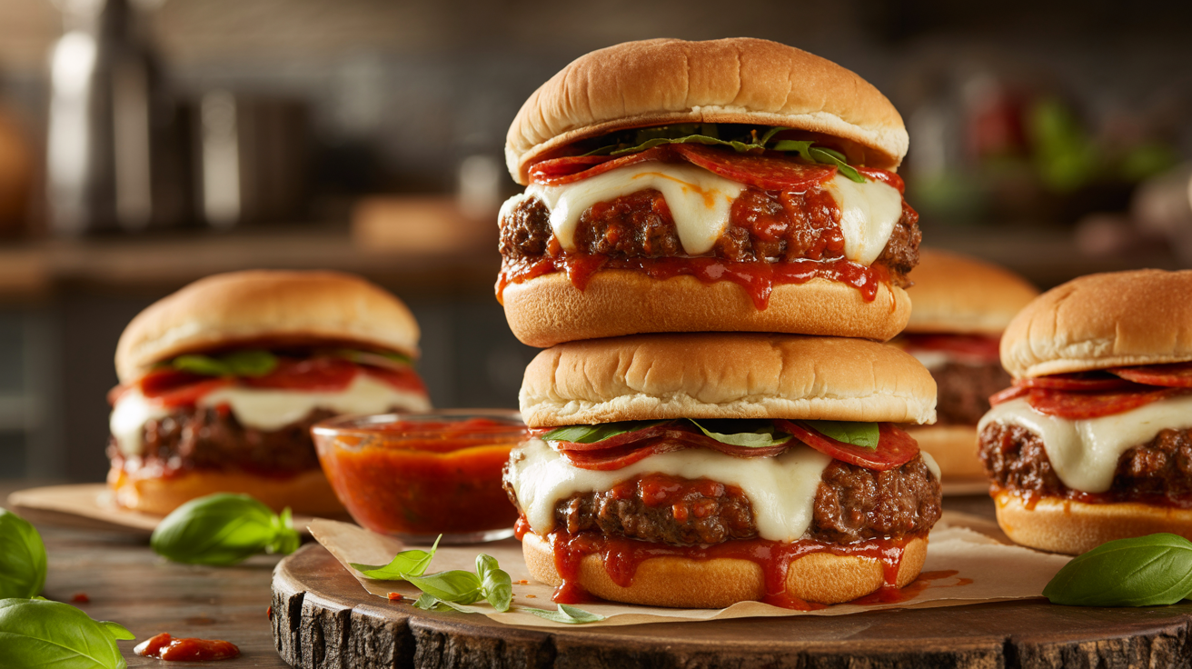 Pizza Burgers Recipes – Juicy, Cheesy, and Loaded with Flavor Pizza Burgers Recipes – Juicy, Cheesy, and Loaded with Flavor