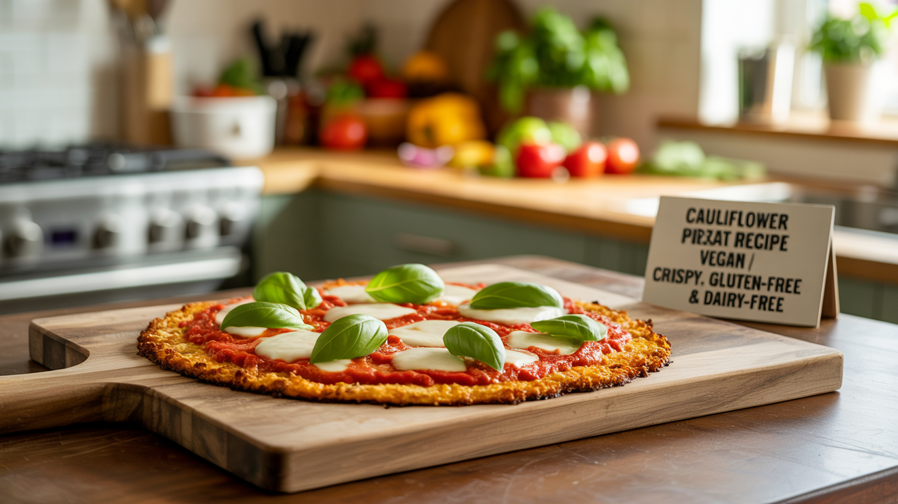 Cauliflower Pizza Crust Recipe Vegan | Crispy, Gluten-Free & Dairy-Free Cauliflower Pizza Crust Recipe Vegan | Crispy, Gluten-Free & Dairy-Free