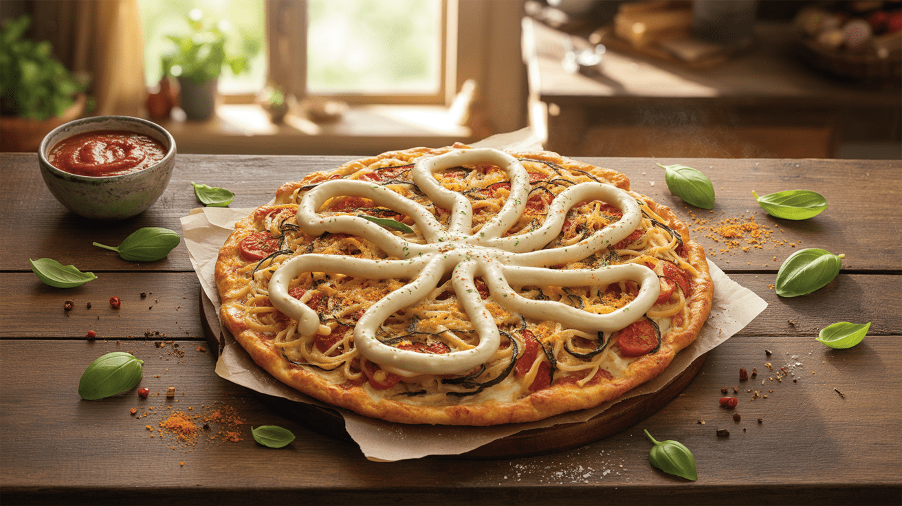 Pasta Pizza Recipe | Crispy Crust & Cheesy Pasta Delight Pasta Pizza Recipe | Crispy Crust & Cheesy Pasta Delight