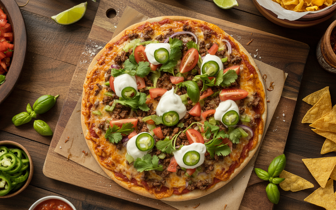 Recipe for Taco Pizza – The Perfect Fusion of Italian Comfort and Mexican Flavor! Recipe for Taco Pizza – The Perfect Fusion of Italian Comfort and Mexican Flavor!