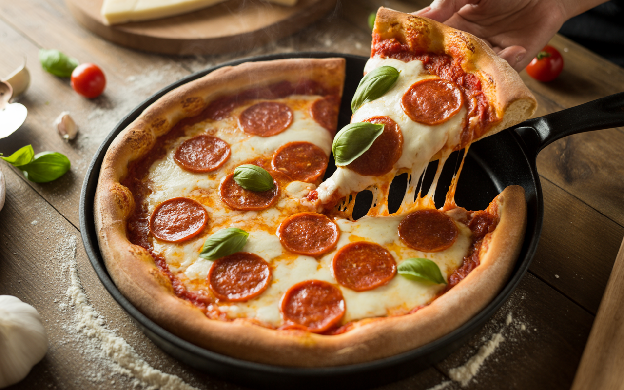 The Ultimate Recipe for Deep Pan Pizza | Thick Crust, Cheesy, Authentic Italian-Style Pan Pizza The Ultimate Recipe for Deep Pan Pizza | Thick Crust, Cheesy, Authentic Italian-Style Pan Pizza