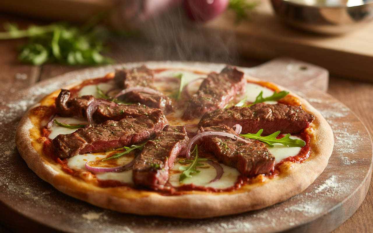 Steak Pizza Recipe | Authentic Italian-Style Pizza with Juicy Seared Steak Steak Pizza Recipe | Authentic Italian-Style Pizza with Juicy Seared Steak
